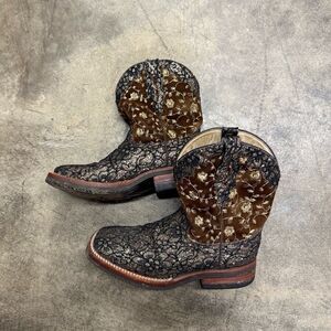 Ferrini Vintage western lace floral embroidered western cowgirl boots size 7